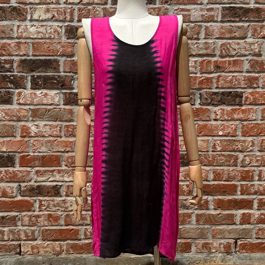 Topshop Semisheer Pink And Black Tie Dyed Dress / S / Excellent Condition